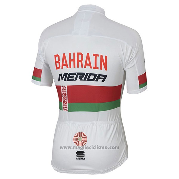 2017 Abbigliamento Ciclismo Bahrain Merida Campione Bielorusso Manica Corta e Salopette